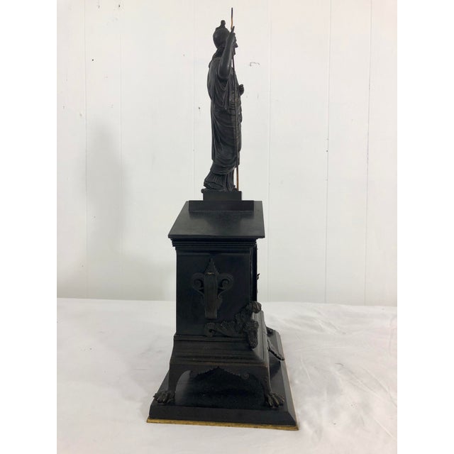 French Bronze Empire Clock For Sale - Image 4 of 8