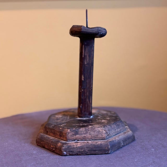 This is a rare and unique Japanese candlestick dating back to the Edo period (1800s-1860s). Crafted from cedar, it was...