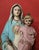 Polychrome Plaster Statue of Virgin of the Sacred Heart and Jesus, 19th Century For Sale - Image 4 of 8
