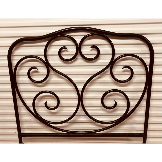 Late 19th Century Antique Black Iron Bed in the Style of Thonet Elaborate Scroll Work to Both Pieces For Sale - Image 5 of 6