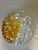 1970s ceiling light in plate glass decorated with crystal and amber. White metal frame with E27 socket. Up to 250V...