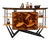 Brazilian Modern Bar in Imbuia, Roxinho and Pau Marfim With Party Motif Marquetry, Brazil, 1950s For Sale