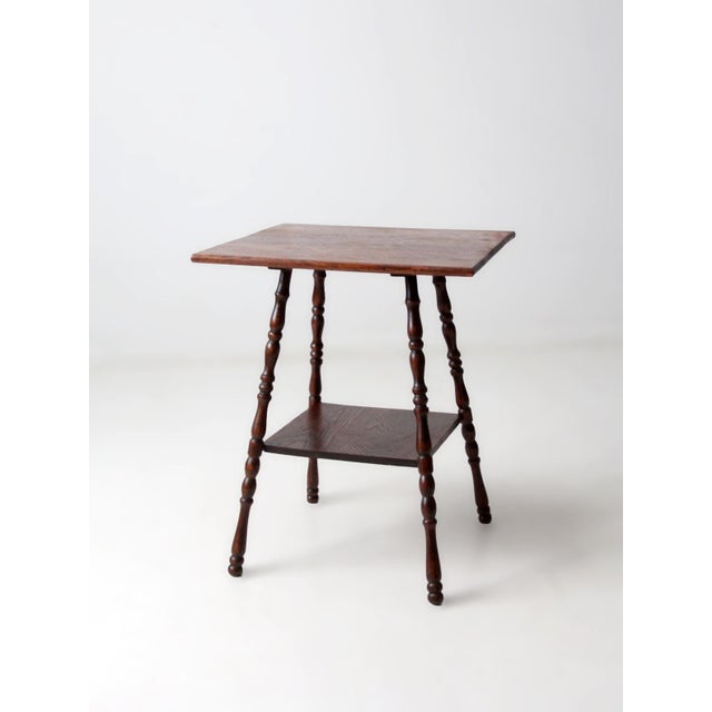 Antique Oak Side Table For Sale - Image 4 of 9