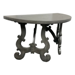 Late 19th Century Spanish Baroque Demi-Lune Console Table For Sale