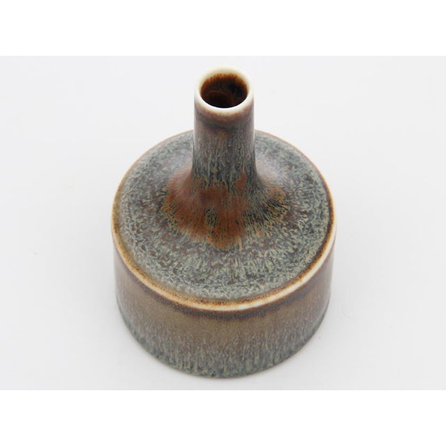 Brown and Blue-Grey Glaze Cabinet Vase by Carl-Harry Stalhane for Rörstrand, 1950s For Sale - Image 5 of 7