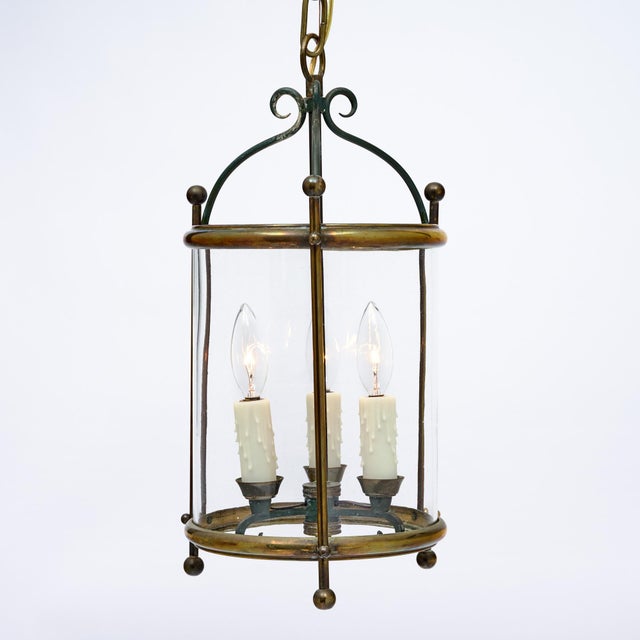 Brass and Glass, French Vintage Lantern, Circa 1930 For Sale In Austin - Image 6 of 9