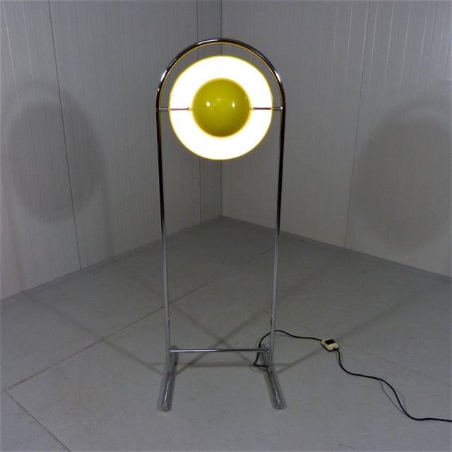 Silver Yellow Flowerpot Floor Lamp in the style of Panton, 1960s For Sale - Image 8 of 18