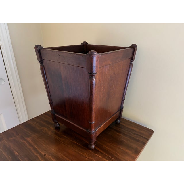 French Country Mid 20th Century English Country Style Mahogany Planter or Wastebasket For Sale - Image 3 of 9