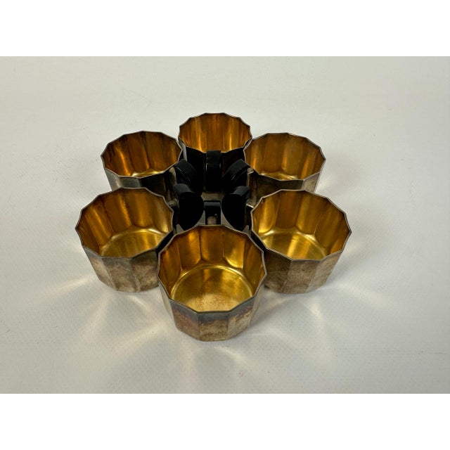 Bauhaus Silver-Plated Mocha Cups with Bakelite Handles, 1930s, Set of 6 For Sale - Image 11 of 13