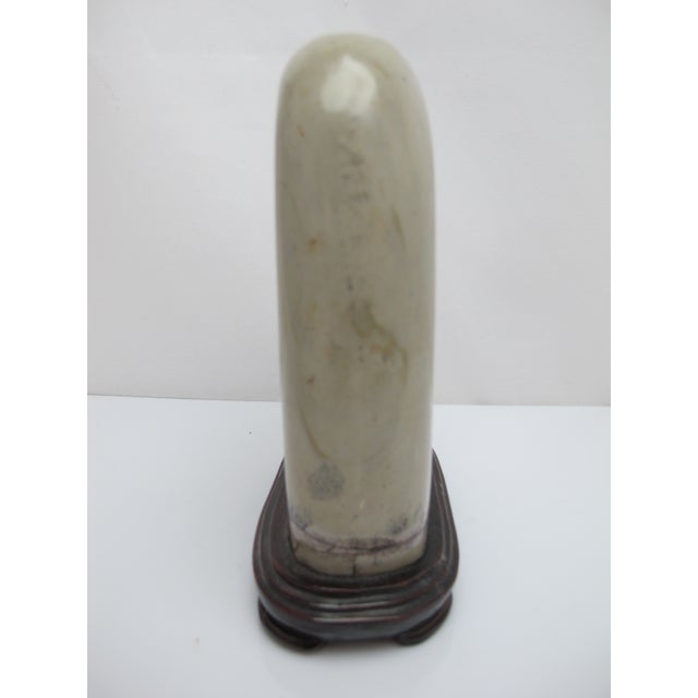Chinese Natural Painting Dream Stone Meditational Scholars Siltstone Wood Stand For Sale - Image 11 of 12