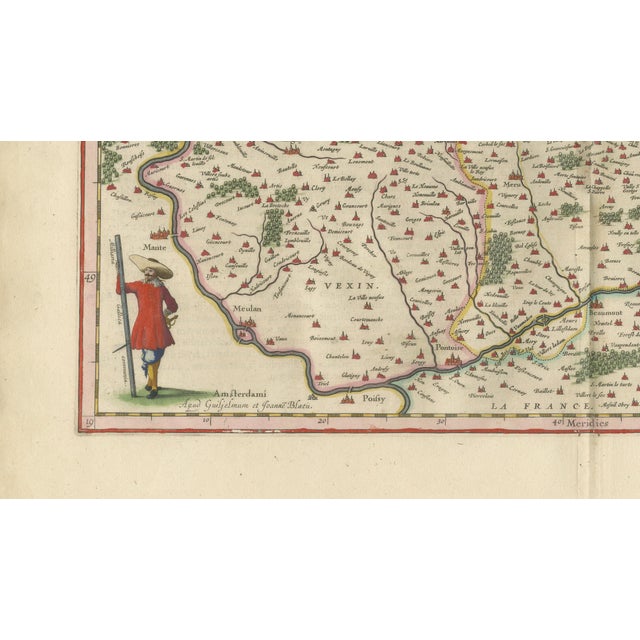 17th Century Willem Janszoon Blaeu, Map of Beauvais, Picardy, France, 1642 For Sale - Image 5 of 11