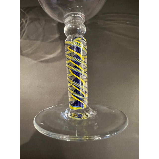 1970s Vintage Air Twisted Stemed Wine Glasses by Nadal - Set of 4 For Sale - Image 5 of 8