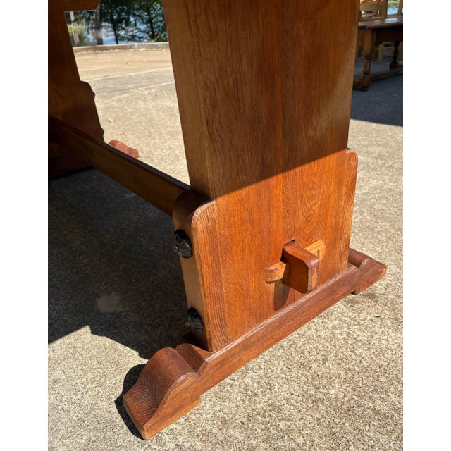 French Country Trestle Farm Dining Table For Sale - Image 10 of 10