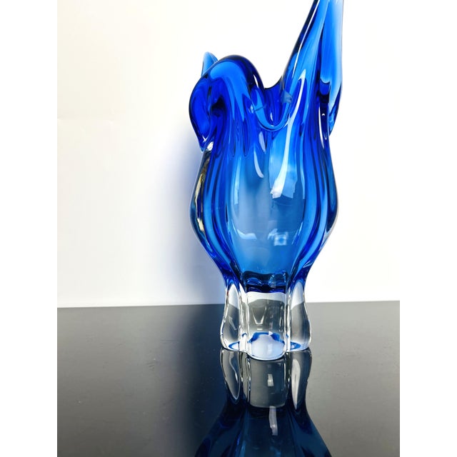Large Vintage Model 296/1/32 Cobalt Blue Art Glass Vase by Josef Hospodka for Chřibská, Czechoslovakia, 1960s For Sale - Image 4 of 10