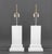 Contemporary Minimalist White Painted Wood Table Lamps, Pair For Sale - Image 3 of 8