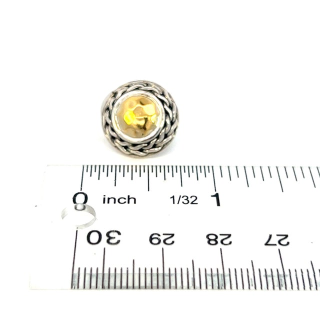 Metal Late 20th Century John Hardy Estate Post Palu Clip on Earrings Sterling Silver 22k Y Gold, A Pair For Sale - Image 7 of 7