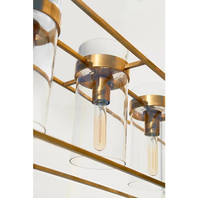 Modern Ian K. Fowler for Visual Comfort Signature Presidio Large Linear Lantern in Hand-Rubbed Antique Brass with Clear Glass For Sale - Image 3 of 5