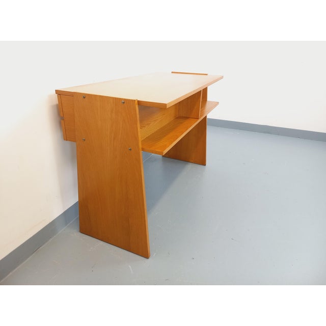 Vintage Double-Sided Trapezoidal Desk in Oak, 1960s For Sale - Image 12 of 18