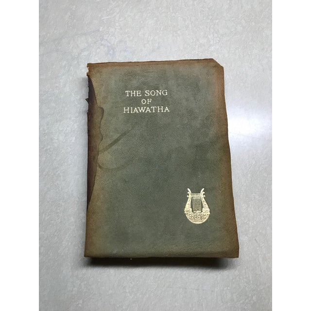 Antique suede covered the song of hiawatha book chairish