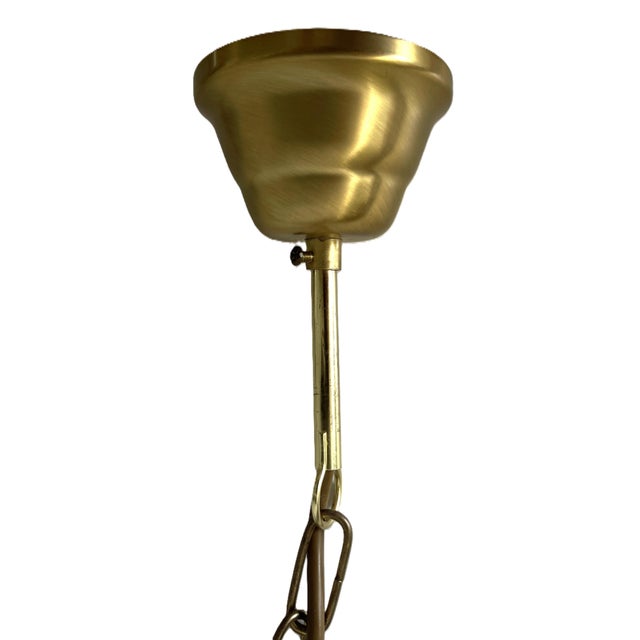 Brass and Opaline Glass 5-Light Chandelier from Honsel Leuchten, Germany, 1970s For Sale - Image 16 of 18