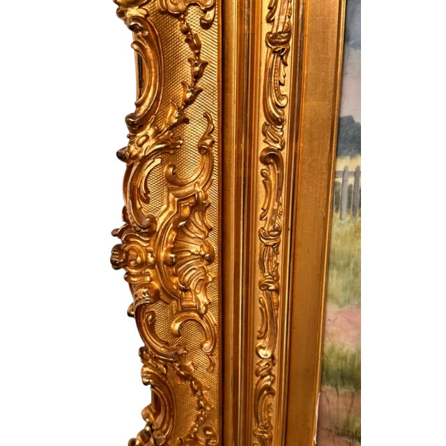 Early 20th Century "Chickens Foraging in a Barnyard," Oil Painting on Porcelain Plaque by Paul E. Harney Jr (1850-1915) For Sale - Image 9 of 15