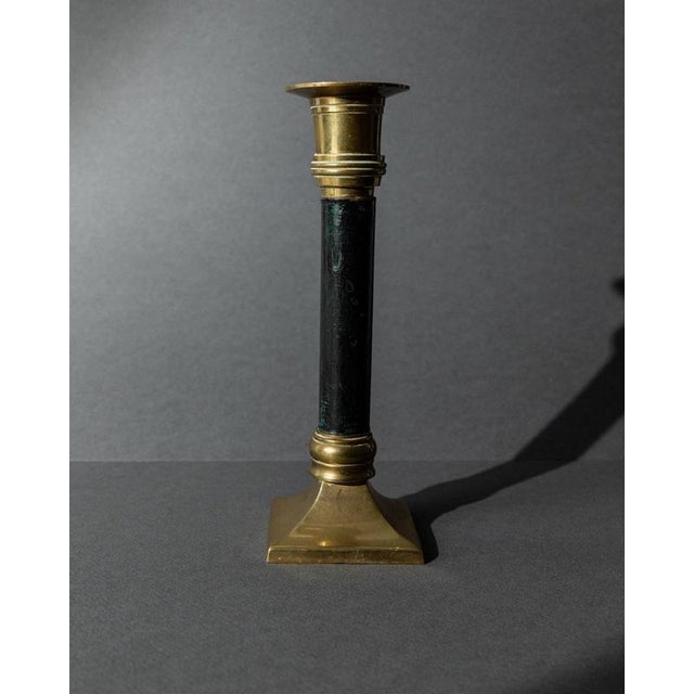 Metal Vintage Brass Candleholders, 1940s, Set of 3 For Sale - Image 7 of 11