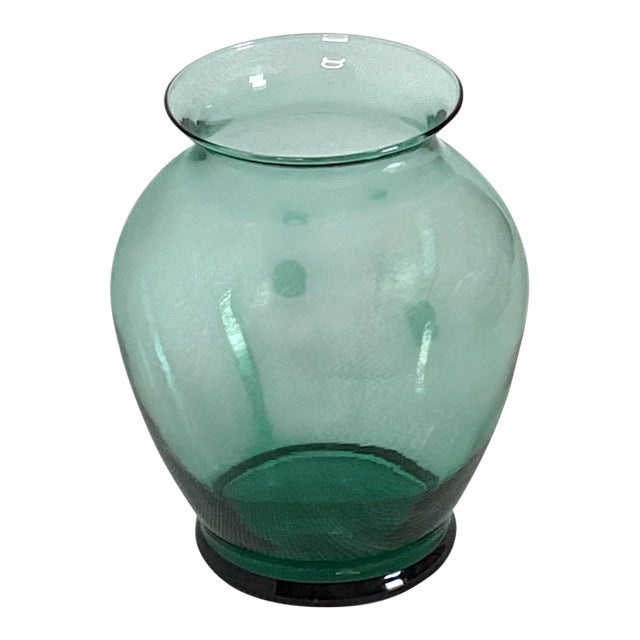 20th C. Bottle Green Blown Glass Vase - Mid-Century Modern For Sale