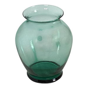 20th C. Bottle Green Blown Glass Vase - Mid-Century Modern