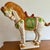 Large 1980s Chinese Export Tang horse with a crackle glaze in beautiful earth tones of green, burnt orange, terra cotta...