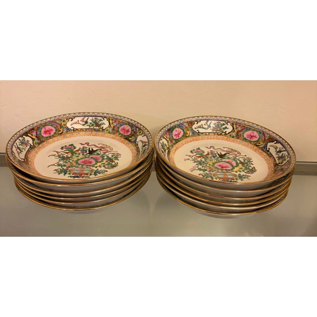 Vintage Canton Famille Rose 96pc Hand Painted China Set Flawless Condition* Complete Place Settings for 12 For Sale In Boston - Image 6 of 12