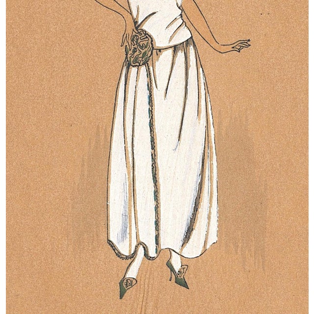 1922-1923 Set of 2-French Art Deco Couture Fashion Pochoirs For Sale In New York - Image 6 of 9