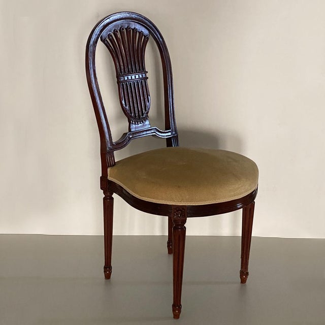 Wood Late 19th Century French Neoclassical Louis XVI Style Dining Room Set, Set of 15 For Sale - Image 7 of 18