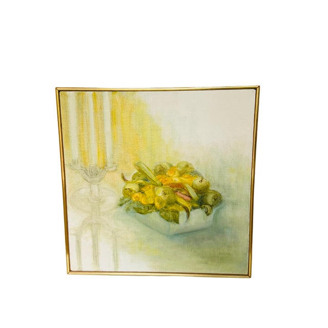 Signed Dorothy Malan Original Floral Still Life Paintings – Matched Pair | Michigan Artist | Vintage Impressionist Artwork | Gold & Wood Frames For Sale - Image 6 of 12