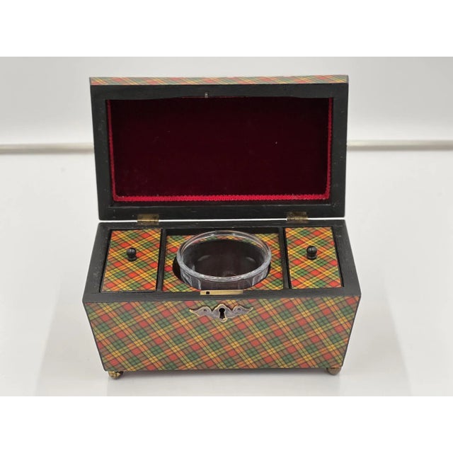 English 19th Century Scottish Tartanware Tea Caddy For Sale - Image 3 of 4