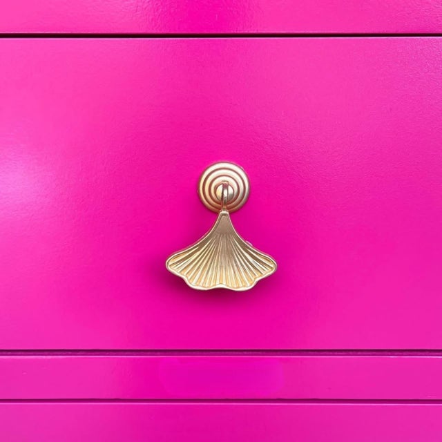 1980s Thomasville Impressions Pink Lingerie Chest | Hot Pink Tall Dresser | Hollywood Regency Chest | Glam Bedroom Storage | Wallpaper Drawers For Sale In Raleigh - Image 6 of 11