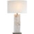 Ashlar Large Table Lamp in Alabaster and Bronze with Linen Shade Designer: Ian K. Fowler Height: 28" Shade Detail: 17" x...