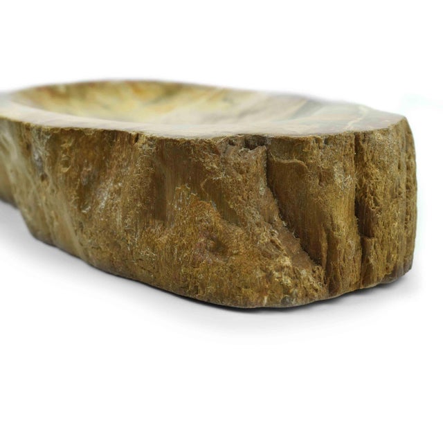 Stone Late 20th Century Carved Solid Stone Bowl With Natural Irregular Shape Accent Dish For Sale - Image 7 of 9