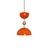 Modern 1-Light Metal Pendant With Orange Color and Milk Glass Shade For Sale - Image 3 of 12