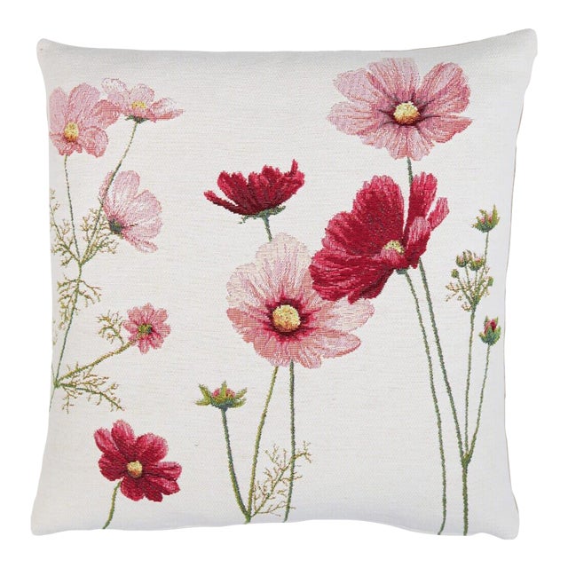 Summer Cosmos I Tapestry Cushion With Feather Filler - 46 X 46cm For Sale