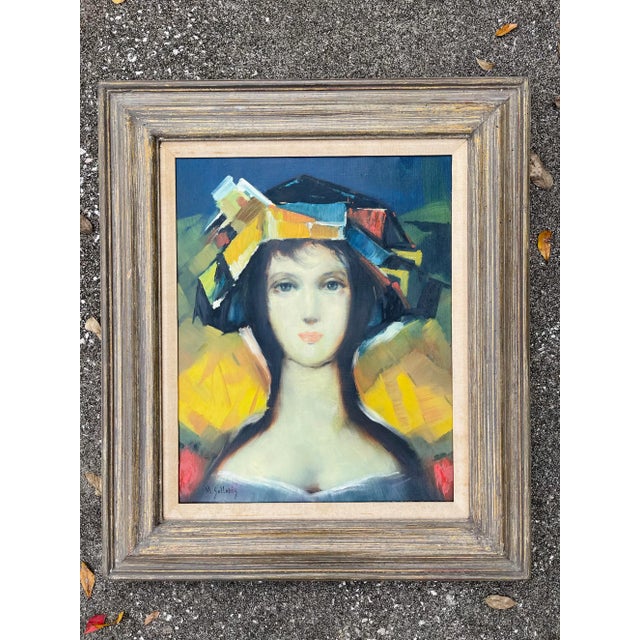 Mid 20th Century Vintage Oil Portrait of a Woman, Framed and Signed For Sale - Image 5 of 5