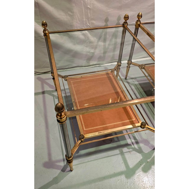 Gold Side Tables attributed to Maison Jansen, 1950s, Set of 2 For Sale - Image 8 of 10