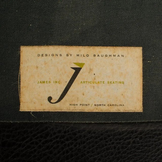 Animal Skin Black Leather Reclining Lounge Chair With Ottoman Designed by Milo Baughman for James Inc Articulate Seating For Sale - Image 7 of 8