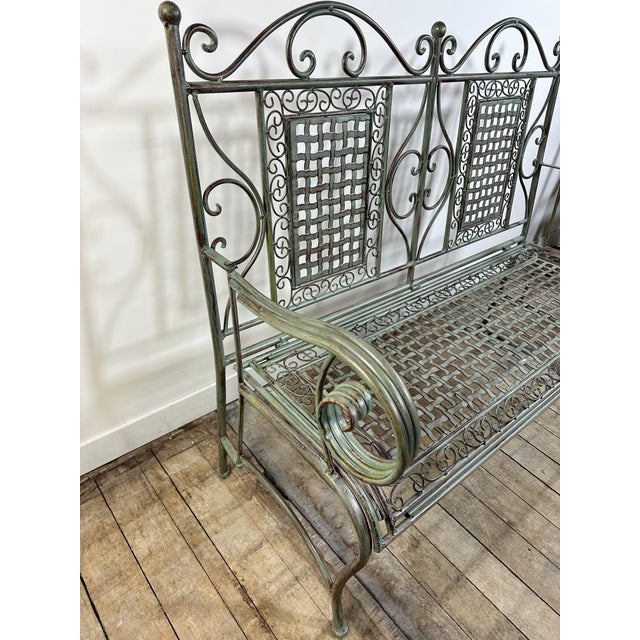 Iron Foldable Garden Bench, 1970s For Sale - Image 4 of 10