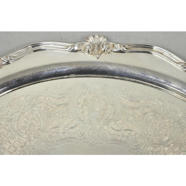 Metal Vintage Reed & Barton 05600 Regent Victorian Silver Plated Serving Platter Tray For Sale - Image 7 of 13