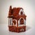 Handmade Vintage Fairytale Style Ceramic Cottage Sculpture With Hand-Painted Accents For Sale In Tulsa - Image 6 of 15