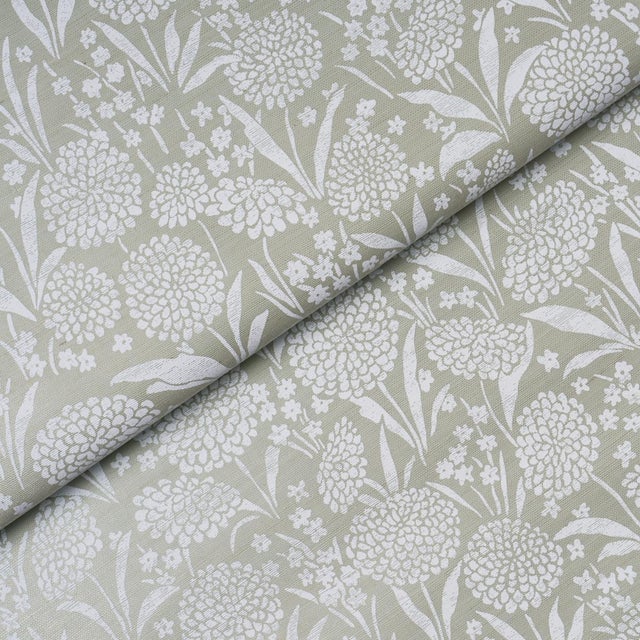 Schumacher Sample - Schumacher Chrysanthemum Sisal Wallcovering In Seaglass For Sale - Image 4 of 6