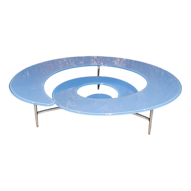Italian Spiral Glass Coffee Table, 1990s For Sale
