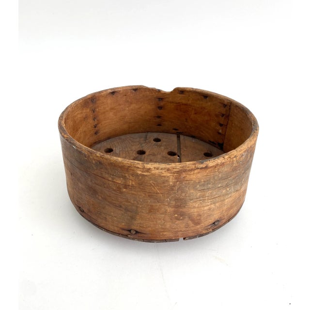 Rare French Wood Faisselle Cheese Mold For Sale - Image 4 of 8