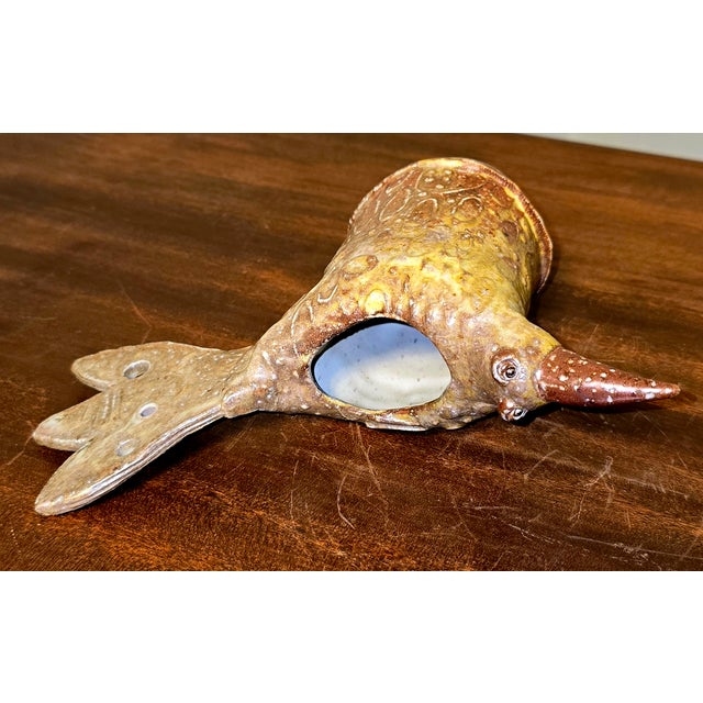 1970s 1970s Mid‑Century Willi Eggerman Studio Pottery Bird Sculpture For Sale - Image 5 of 5