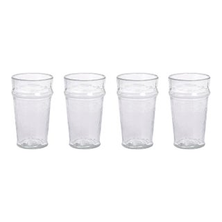 Garan Hammered Highball Glasses, Clear, Set of 4 For Sale